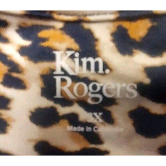 * Kim Rogers Womens Sz 3X Leopard Cuffed Sleeve Tunic Top  1/4 Button - Picture 4 of 8